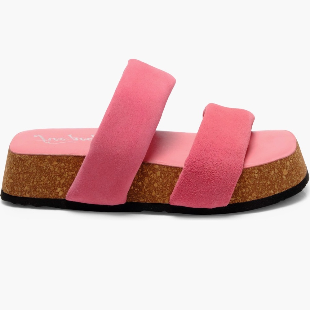 New in Box Free People Pink Suede Platform Sandals 7.5/38.5